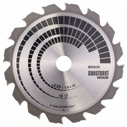 Пильный диск Bosch Construct Wood 235 x 30/25 x 2,8 mm, 16 [2608640636]