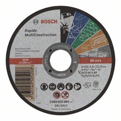 Отрезной круг, прямой, Bosch Rapido Multi Construction ACS 60 V BF, 115 mm, 1,0 mm [2608602384]