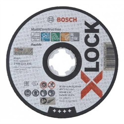 Отрезной круг, прямой, Bosch Rapido Multi Construction, X-LOCK, 125 mm, 1,6 mm х 22,23мм [2608619270]