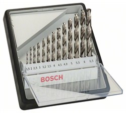 Набор из 13 свёрл по металлу Bosch Robust Line HSS-G, 135&#176; 1,5; 2; 2,5; 3; 3,2; 3,5; 4; 4,5; 4,8; 5; 5,5; 6; 6,5 mm, 135&#176; [2607010538]