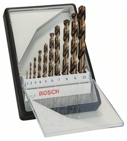 Набор из 10 свёрл по металлу Bosch Robust Line HSS-Co 1; 2; 3; 4; 5; 6; 7; 8; 9; 10 mm [2607019925]