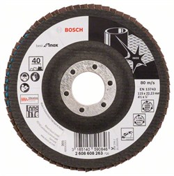Лепестковый шлифкруг Bosch Best for Inox 115 мм, 22,23, 40 [2608608263]